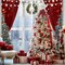 Christmas Curtains 83 x 81 Inch Winter Bedroom Window Drapes Tree Xmas Curtains for Living Room Curtain for Farmhouse Bathroom Kitchen Village(Classic)